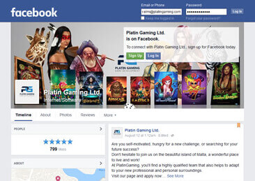 Follow us on Facebook and keep informed about Platin Gaming